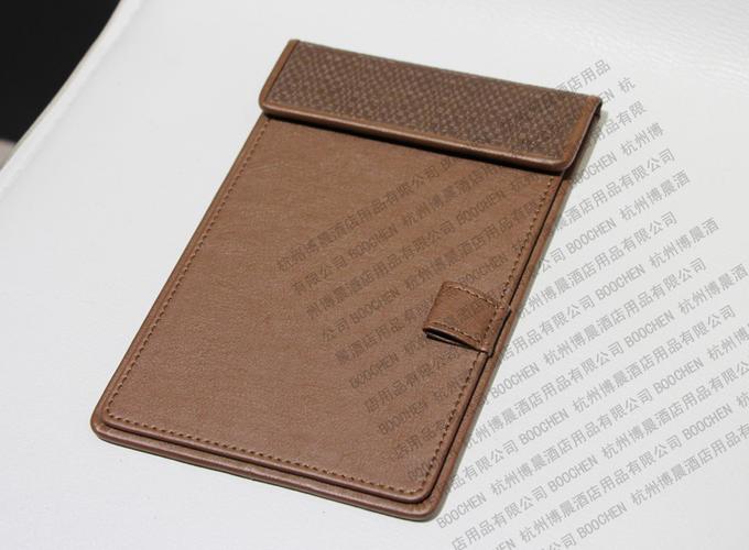 酒店客房皮質(zhì)便簽夾 酒店皮制品定制便簽夾 床頭柜便簽夾