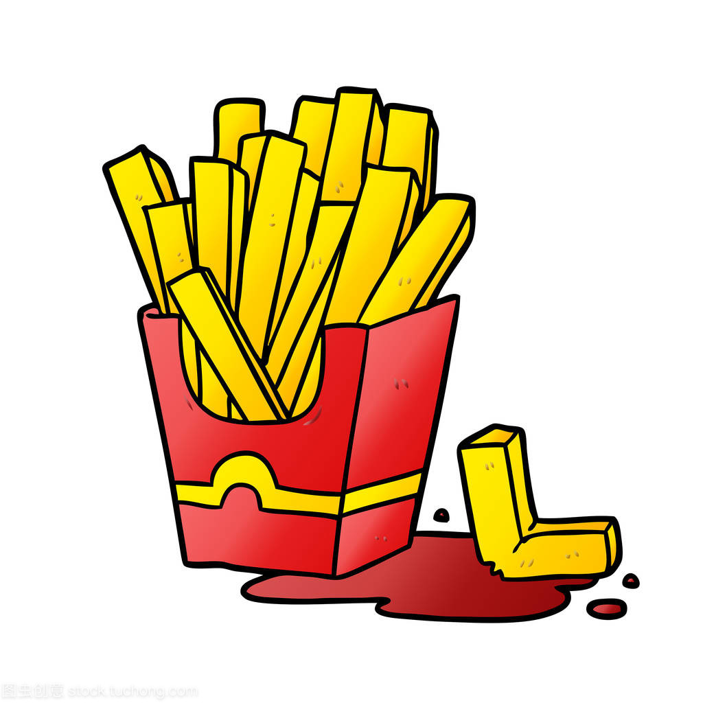 卡通垃圾食品薯條
